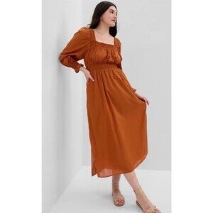 Gap Puff Sleeve Smocked Maxi Dress  NWT MSRP $98 Size L